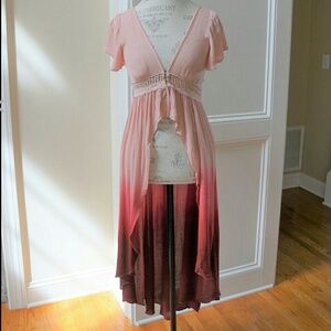 Ombre Dip Dyed Maxi Duster